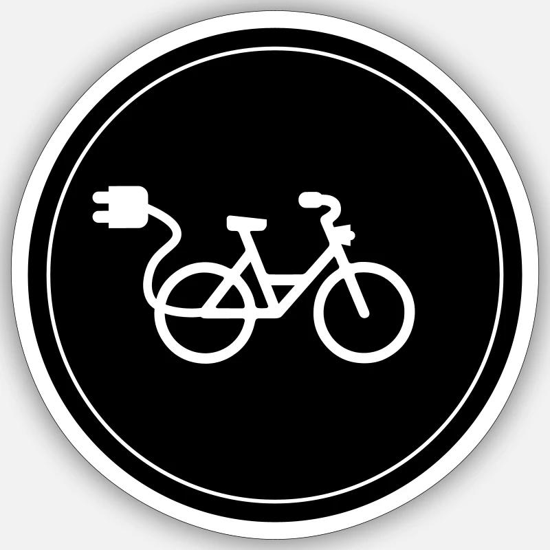 eBike Vélo Cyclisme - Sticker taille S (10 x 10 cm) - blanc mat