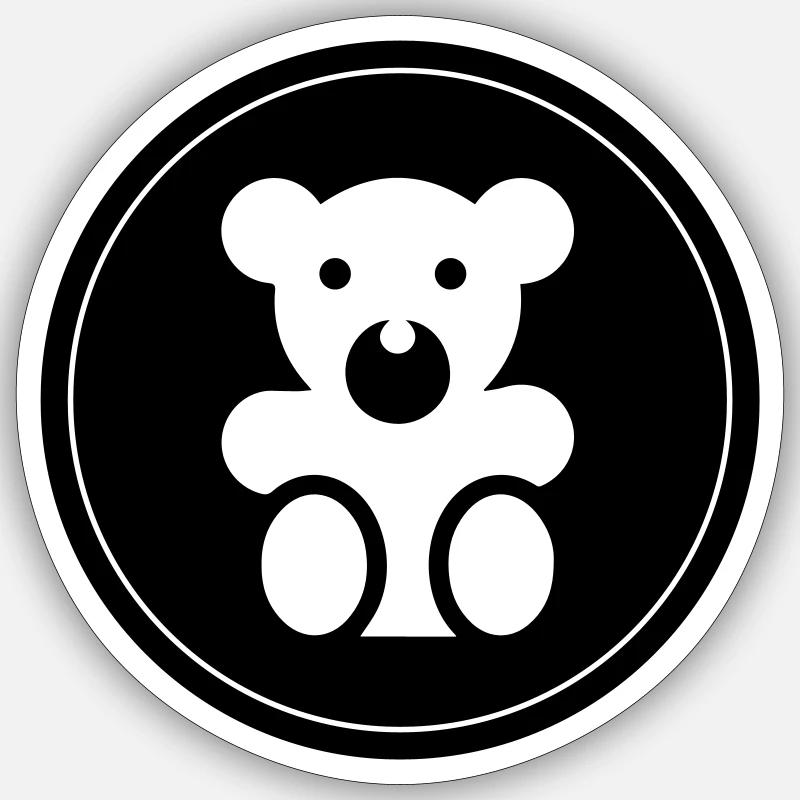 Ours en peluche bébé ours - Sticker taille S (10 x 10 cm) - blanc mat