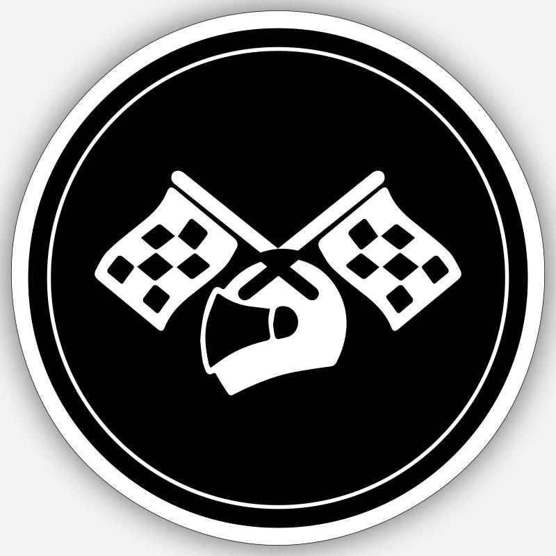 Rennfahrer helm Sticker Größe S (10 x 10 cm)