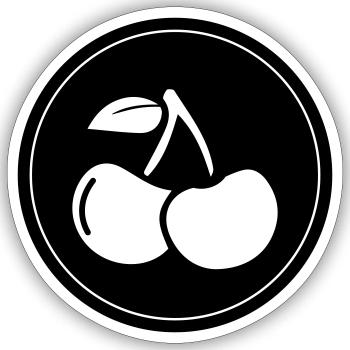 Kirschen obst - Sticker Größe S (10 x 10 cm) - Mattweiß - Vorne