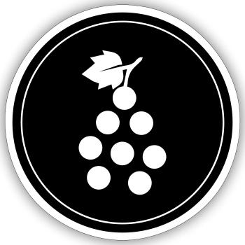 Weintrauben Symbol - Sticker Größe S (10 x 10 cm) - Mattweiß - Vorne