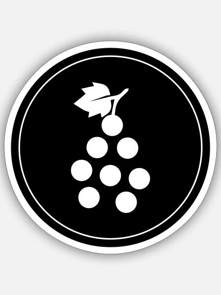 Weintrauben Symbol - Sticker Größe S (10 x 10 cm) - Mattweiß