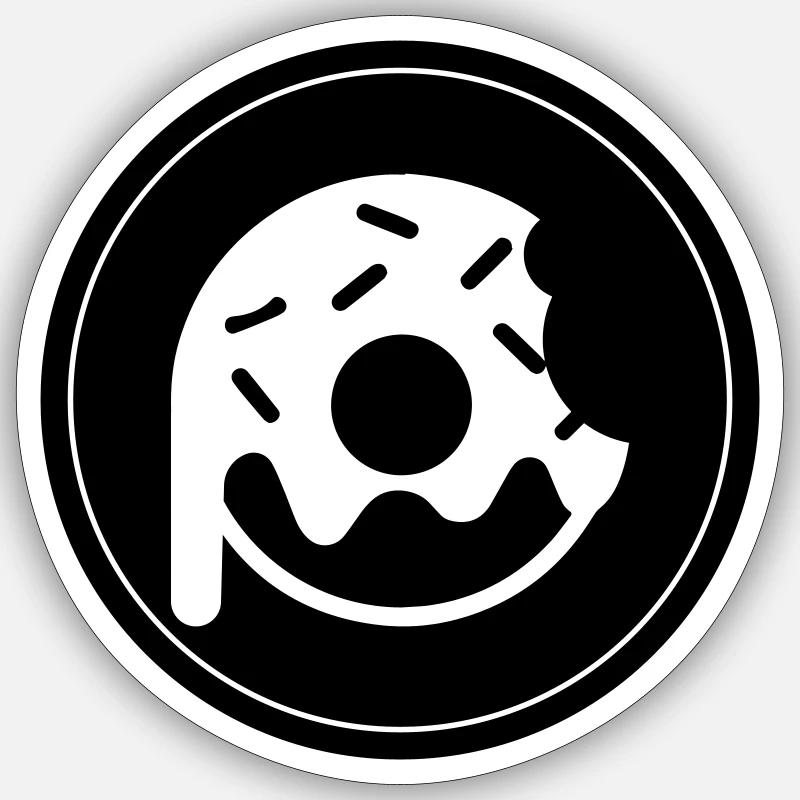 Donut Symbol - Sticker Größe S (10 x 10 cm) - Mattweiß
