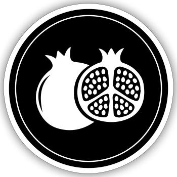 Pomegranate icon - Sticker size S (10 x 10 cm) - white matte - Front