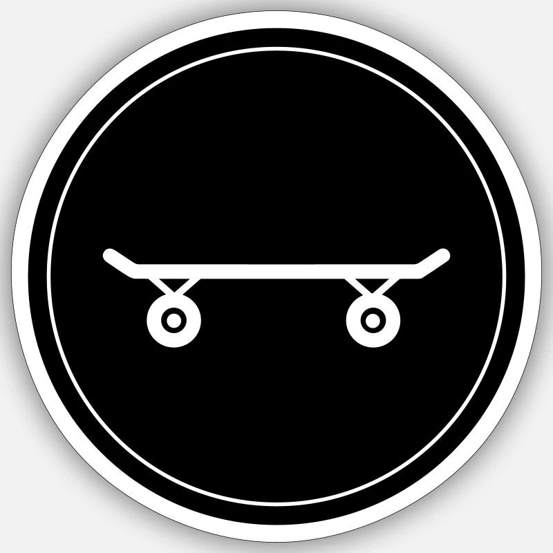 Skateboard Skaters - Sticker taille S (10 x 10 cm) - blanc mat