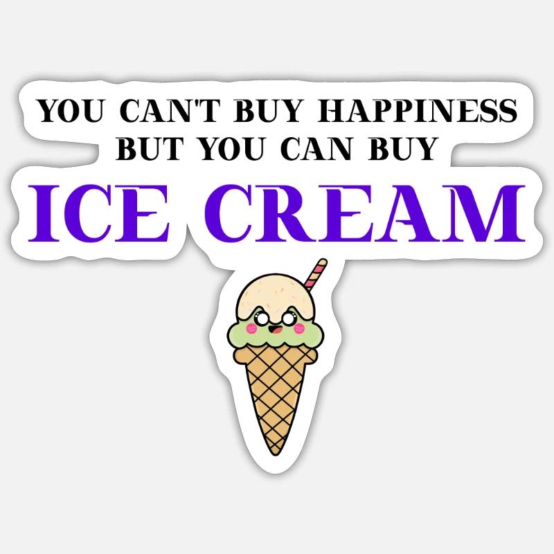 Eis Geschenkidee Eiscreme lustig witzig - Sticker Größe S (10 x 10 cm) - Mattweiß