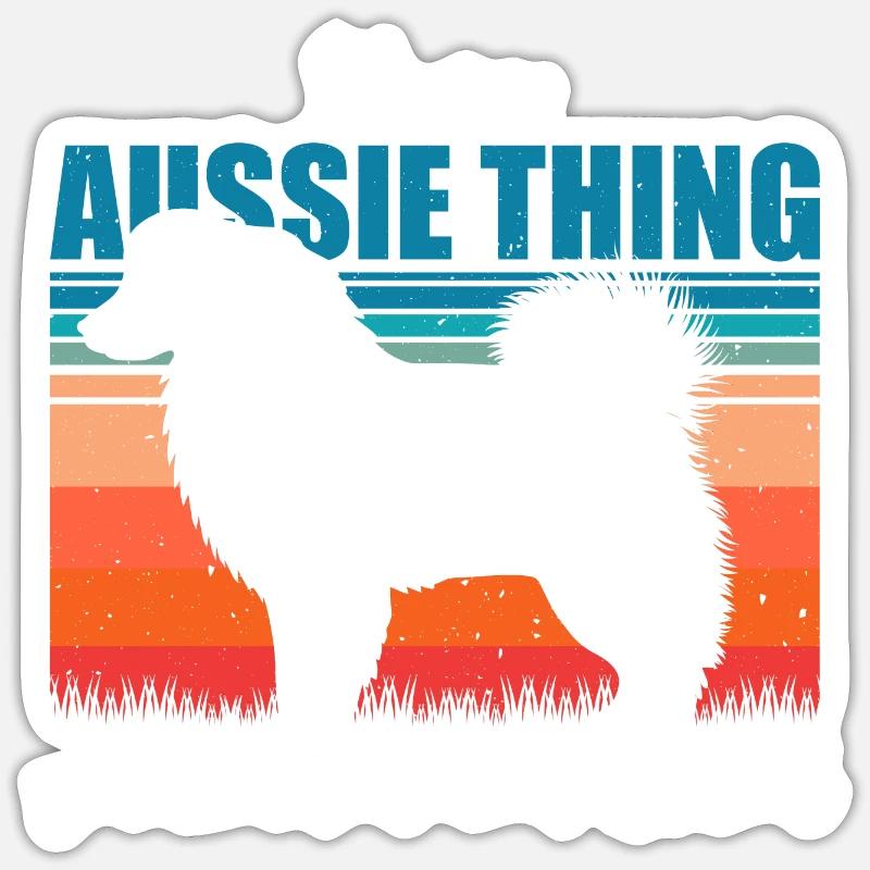 Australian Shepherd Geschenk - Sticker Größe S (10 x 10 cm) - Mattweiß