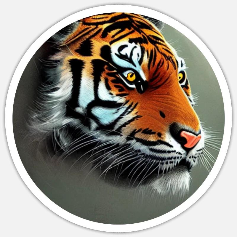 Tiger - Sticker size S (10 x 10 cm) - white matte