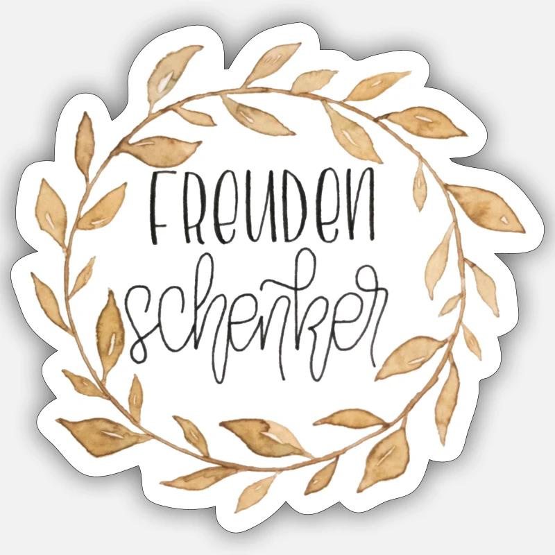 Freudenschenker - Sticker Größe S (10 x 10 cm) - Mattweiß