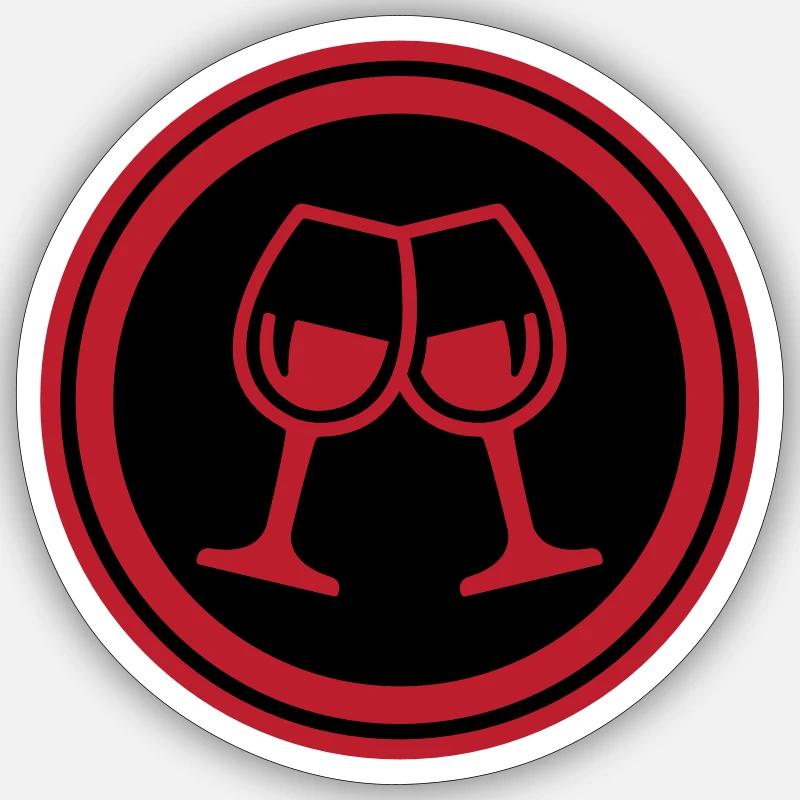 Wine glasses - Sticker size S (10 x 10 cm) - white matte