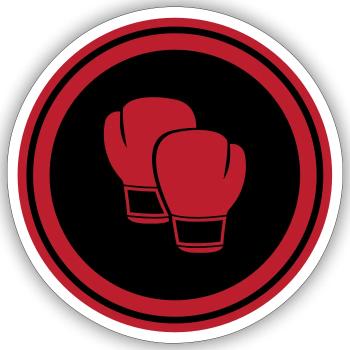 Boxing - Sticker size S (10 x 10 cm) - white matte - Front