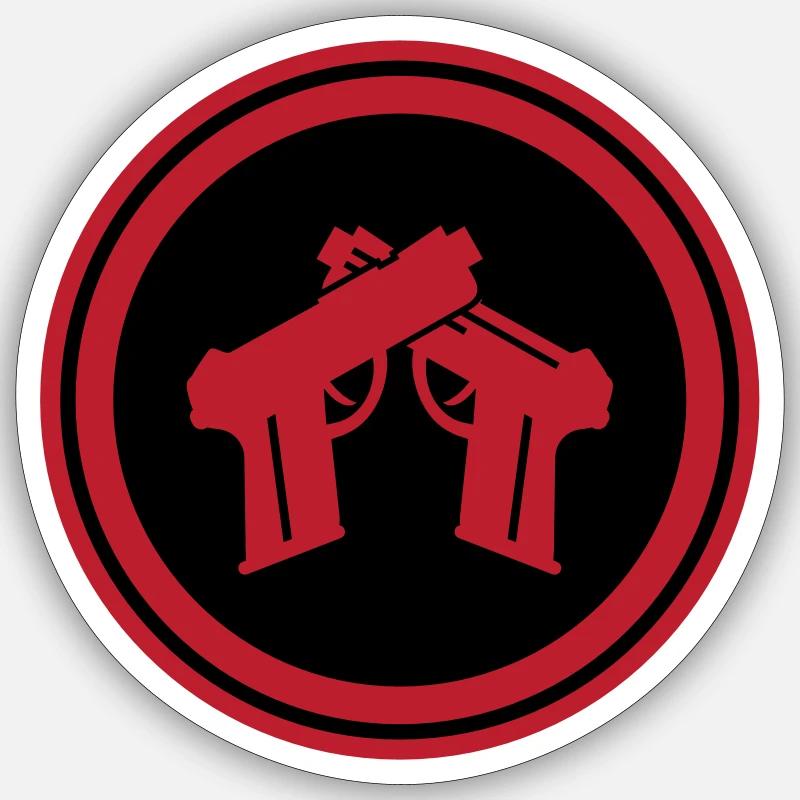 Symbole du pistolet - Sticker taille S (10 x 10 cm) - blanc mat