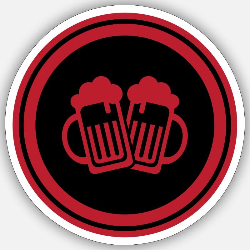 Bierglas Symbol - Sticker Größe S (10 x 10 cm) - Mattweiß
