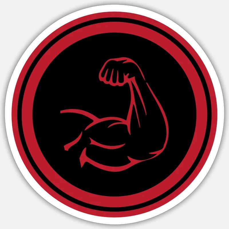 Muscles du bras biceps Sticker taille S (10 x 10 cm)
