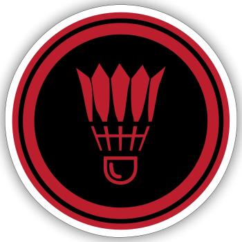 Symbole de badminton - Sticker taille S (10 x 10 cm) - blanc mat - Devant