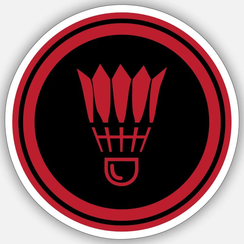 Symbole de badminton - Sticker taille S (10 x 10 cm) - blanc mat