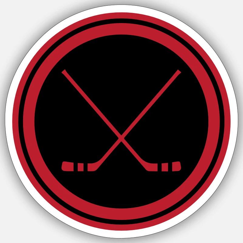Bâtons de hockey sur glace - Sticker taille S (10 x 10 cm) - blanc mat