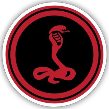 Cobra serpent - Sticker taille S (10 x 10 cm) - blanc mat - Devant