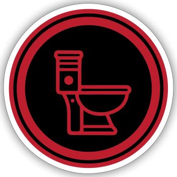 Wc toilette - Sticker taille S (10 x 10 cm) - blanc mat - Devant