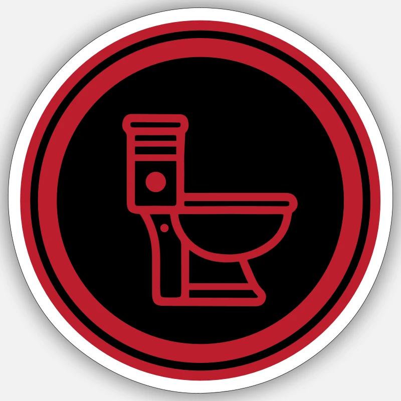 Wc toilette - Sticker taille S (10 x 10 cm) - blanc mat