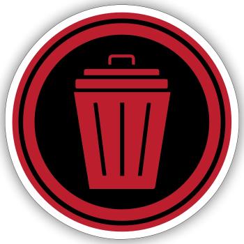 Mülltonne Symbol - Sticker Größe S (10 x 10 cm) - Mattweiß - Vorne