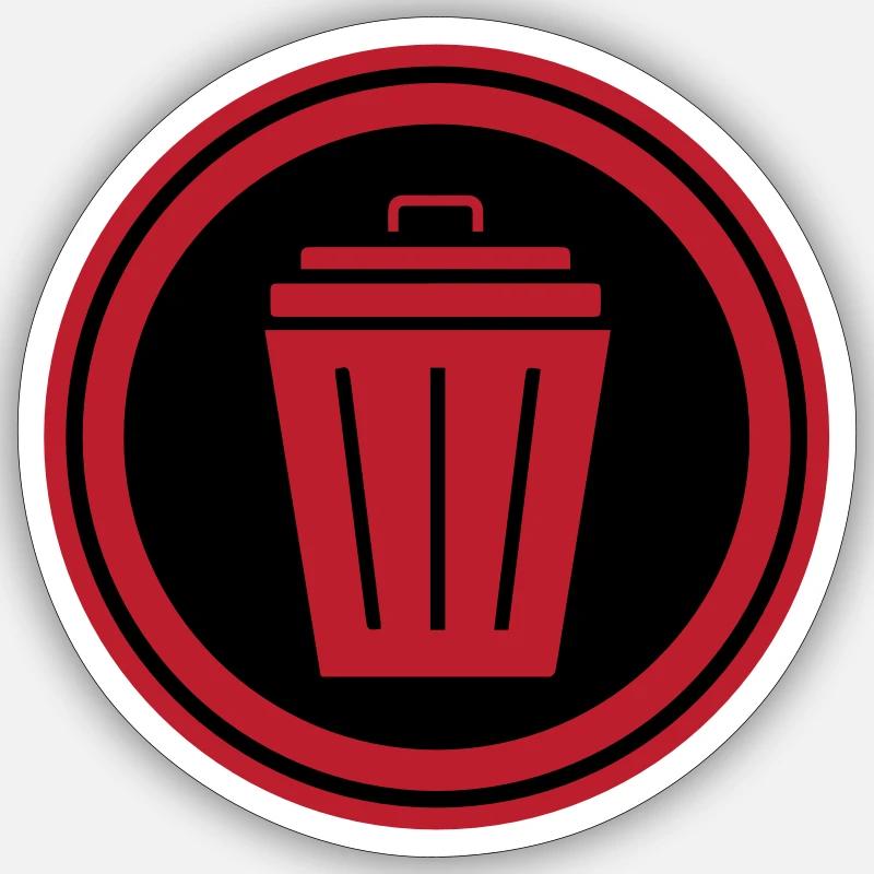 Garbage can icon Sticker size S (10 x 10 cm)