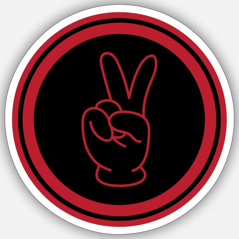 Peace Hand Comic Sticker Größe S (10 x 10 cm)