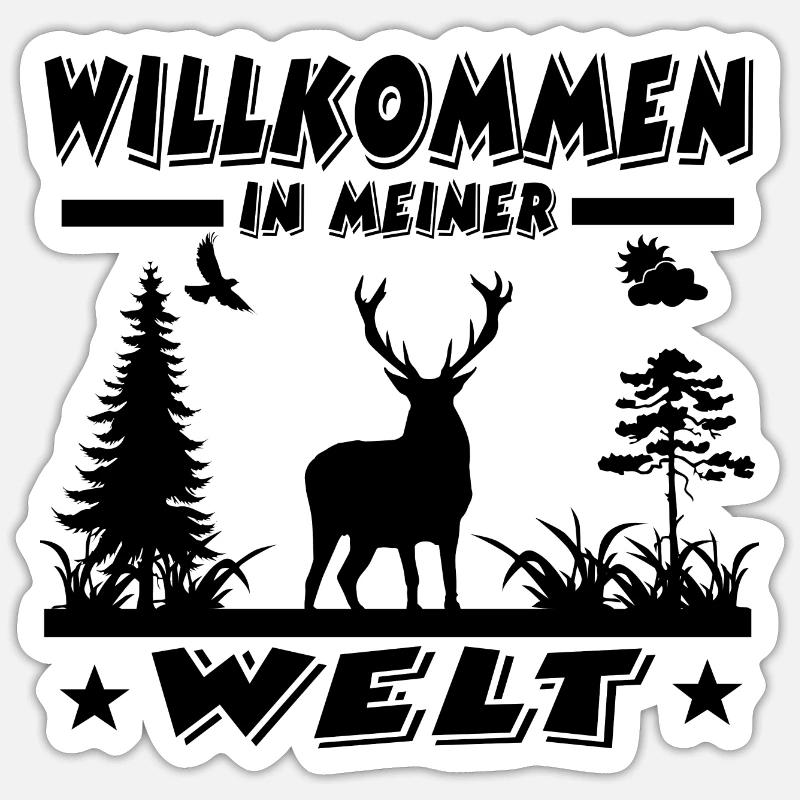 Hirsch - Sticker Größe S (10 x 10 cm) - Mattweiß