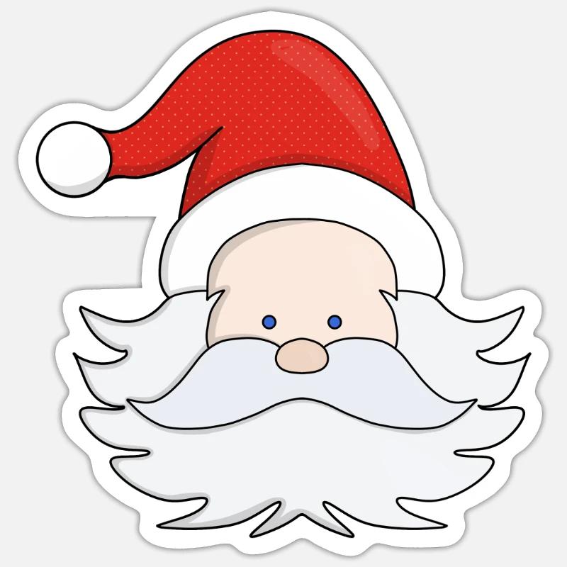 Mignon Père Noël - Sticker taille S (10 x 10 cm) - blanc mat
