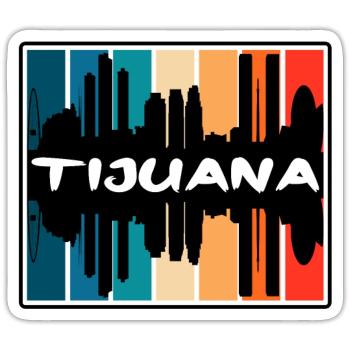 Tijuana Mexico Skyline Silhouette Travel Souvenir - Sticker size S (10 x 10 cm) - white matte - Front