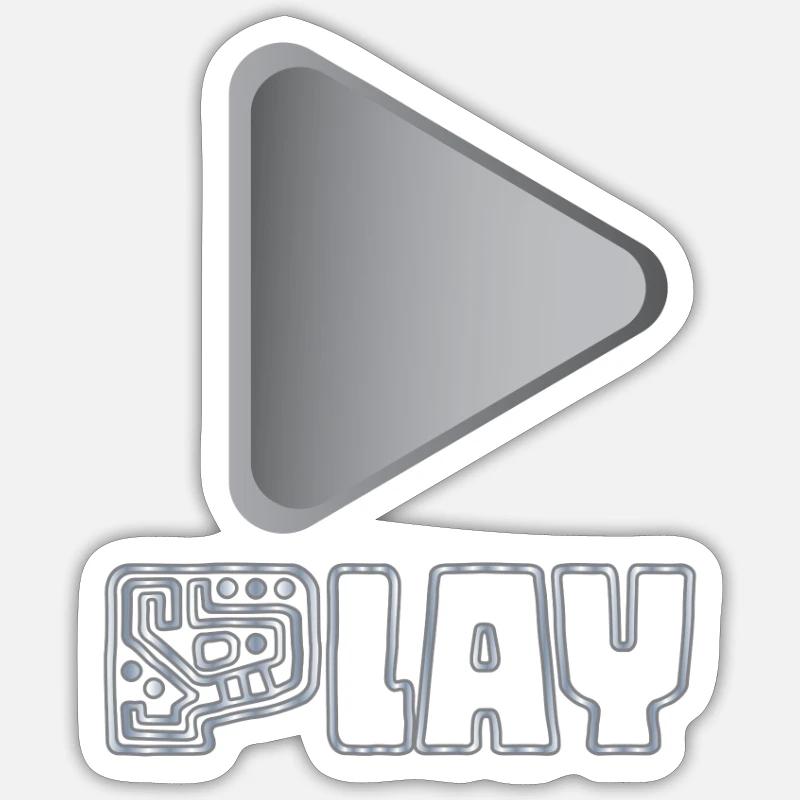 Play - Sticker size S (10 x 10 cm) - white matte
