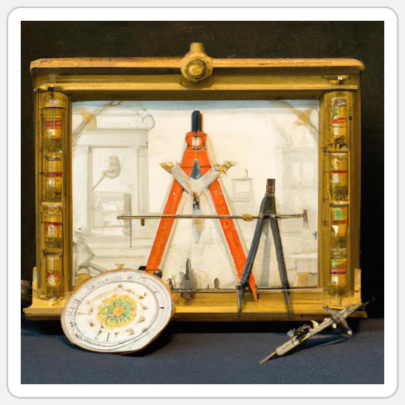 Freemason Architect - Sticker size S (10 x 10 cm) - white matte