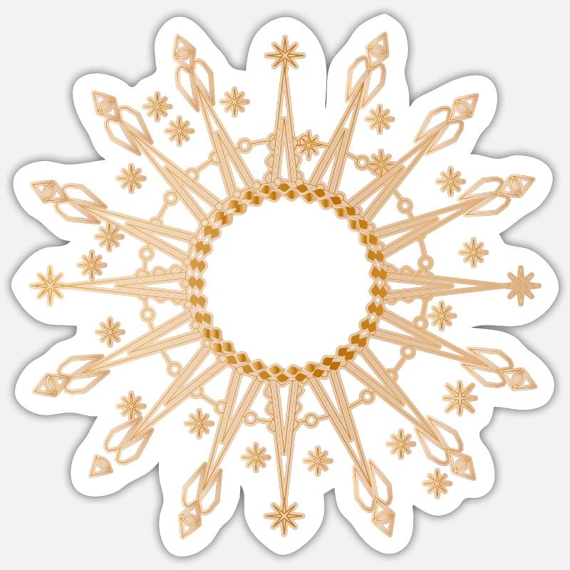 Étoile dorée radieuse comme cadre - Sticker taille S (10 x 10 cm) - blanc mat