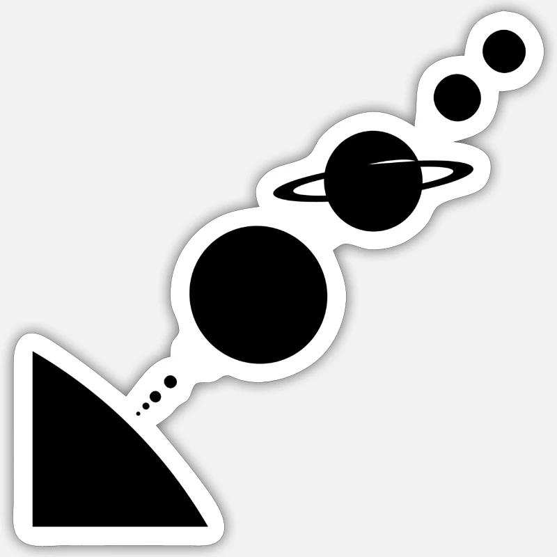 Système solaire - Sticker taille S (10 x 10 cm) - blanc mat