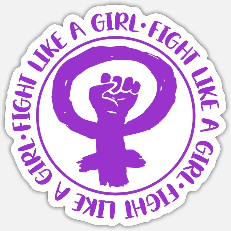 Kämpfe wie ein Mädchen Sticker Größe S (10 x 10 cm)