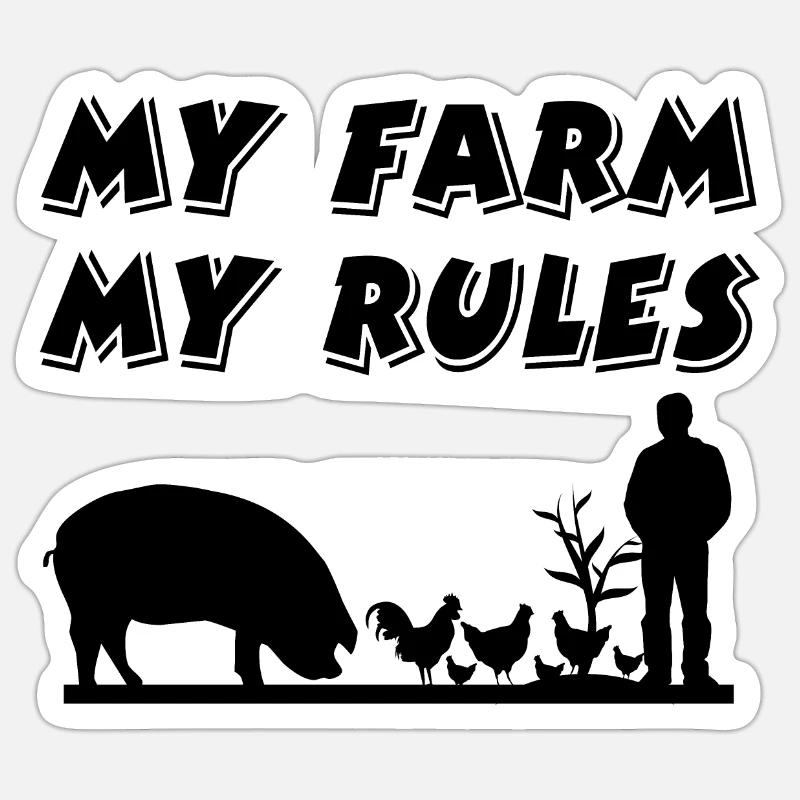 Ferme - Sticker taille S (10 x 10 cm) - blanc mat