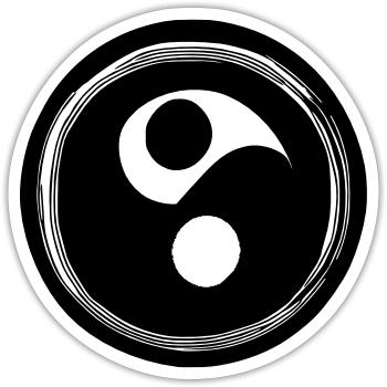 Yin Yang Sign Symbol Peace Happiness Vector 1 - Sticker size S (10 x 10 cm) - white matte - Front