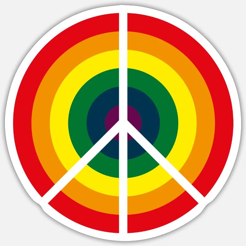 PEACE RAINBOW Sticker Größe S (10 x 10 cm)
