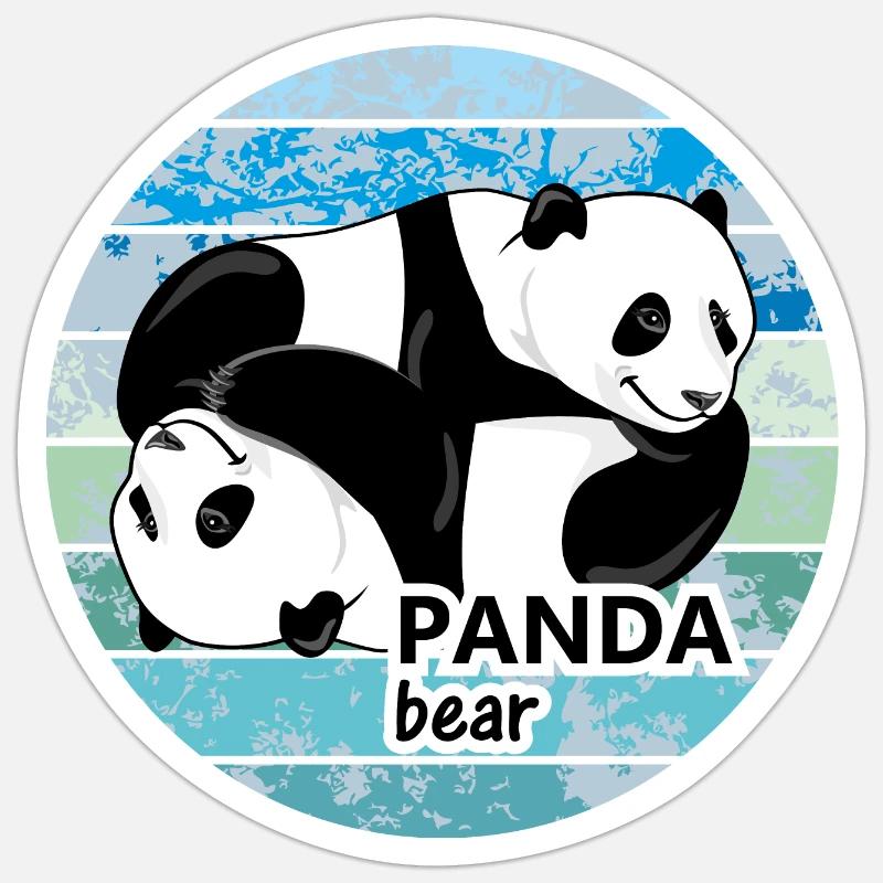 Cute panda bears - Sticker size S (10 x 10 cm) - white matte