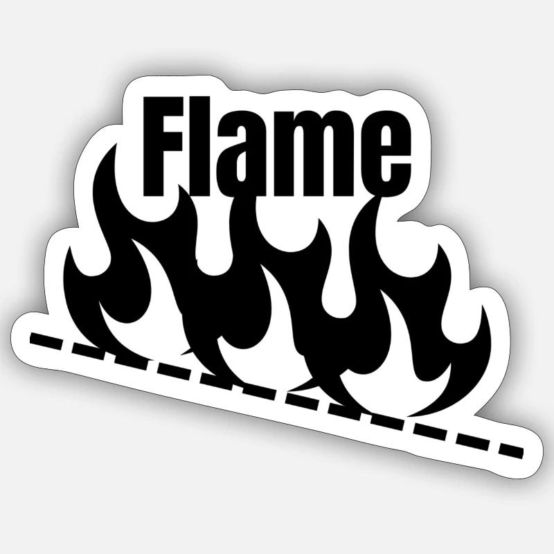 Flame - Sticker Größe S (10 x 10 cm) - Mattweiß