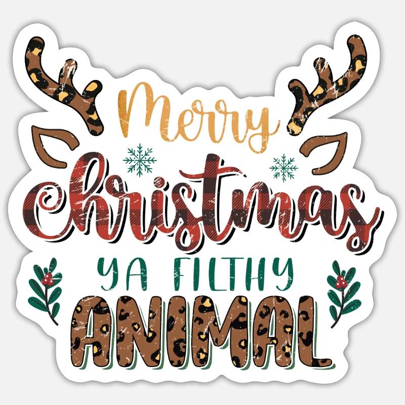 Joyeux Noël, Noël, Pull moche, arbre Sticker taille S (10 x 10 cm)