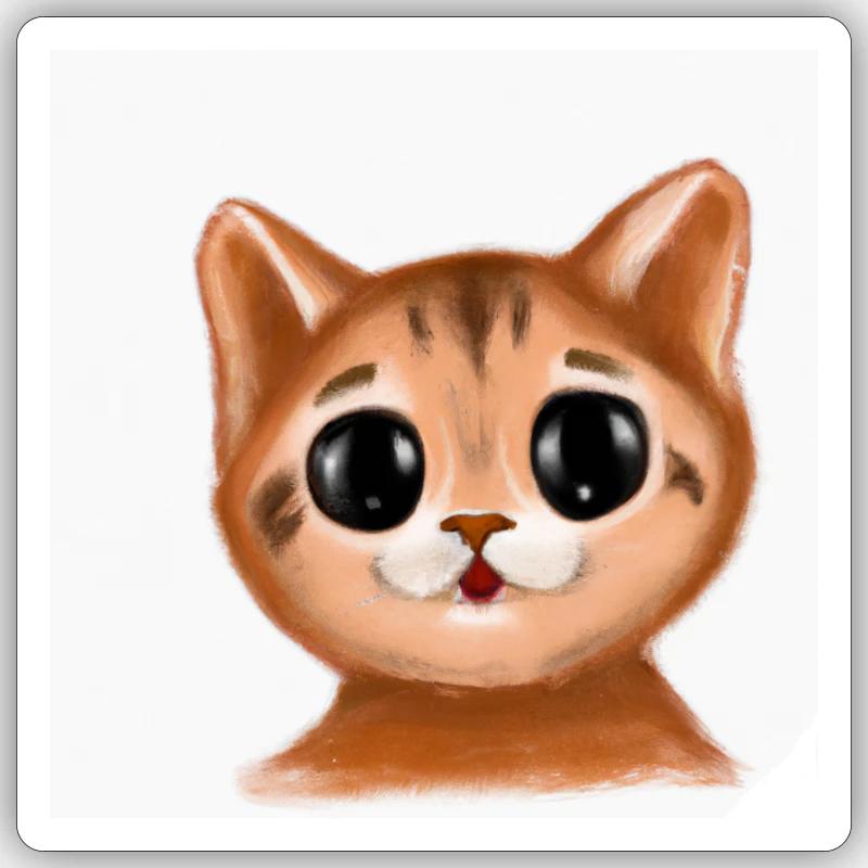 Chat dessiné Sticker taille S (10 x 10 cm)