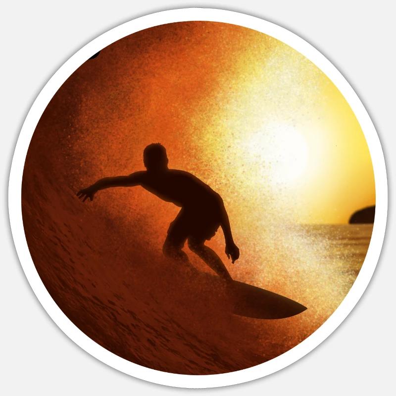Wave surfing - Sticker size S (10 x 10 cm) - white matte