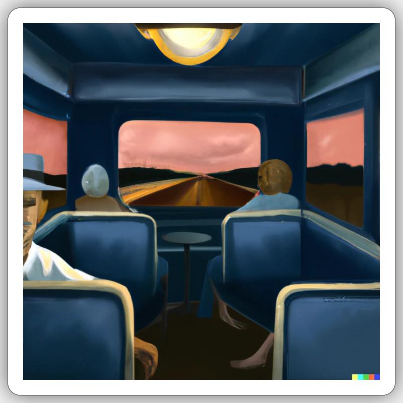 We all sit in the same train travelling. - Sticker Größe S (10 x 10 cm) - Mattweiß