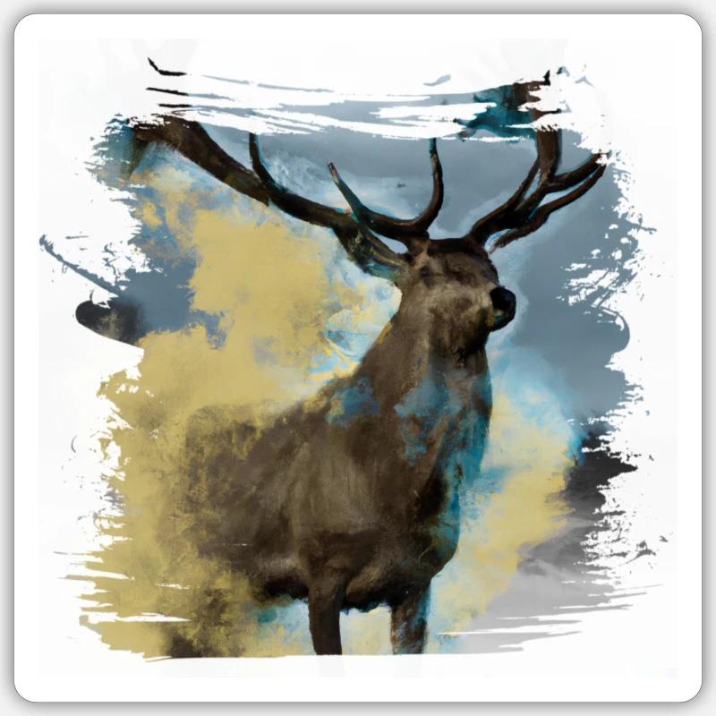 Abstract Deer - Sticker size S (10 x 10 cm) - white matte