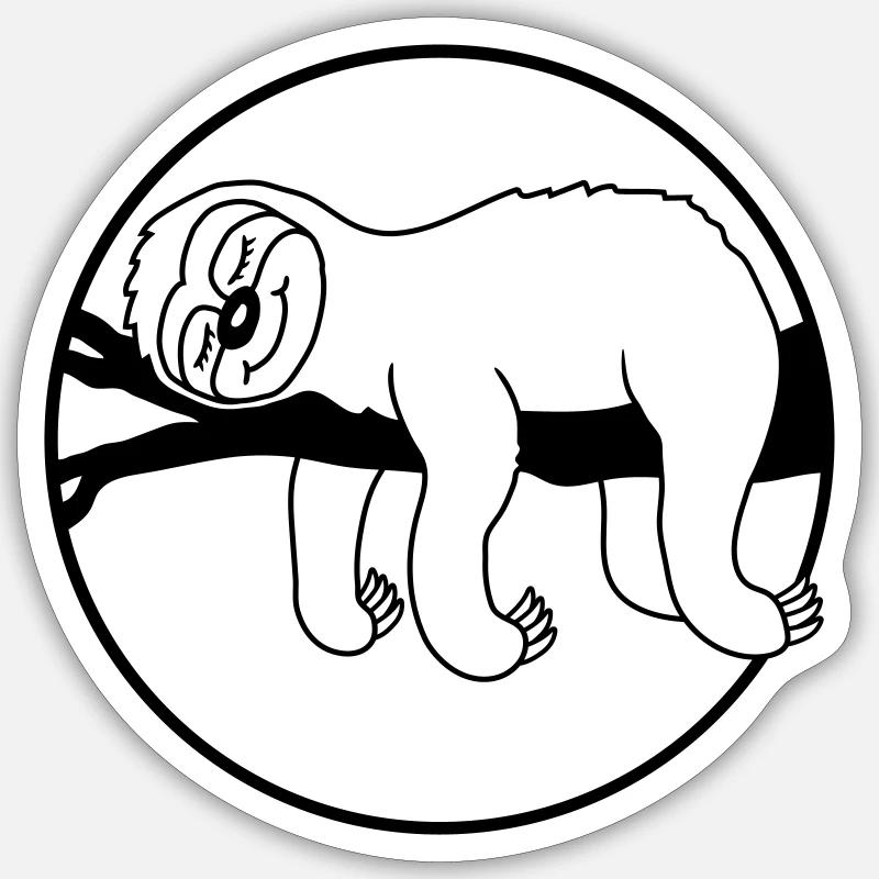 Branch Sleep Sloth Comic - Sticker size S (10 x 10 cm) - white matte