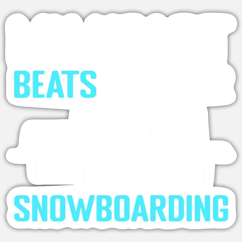 Snowboard Extreme Sport Boarder - Sticker taille S (10 x 10 cm) - blanc mat