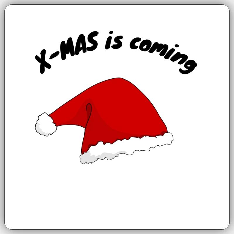 X-mas is coming - Sticker taille S (10 x 10 cm) - blanc mat
