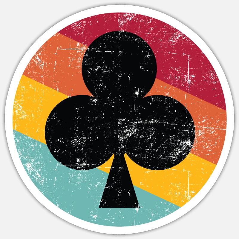 Poker Rétro - Sticker taille S (10 x 10 cm) - blanc mat