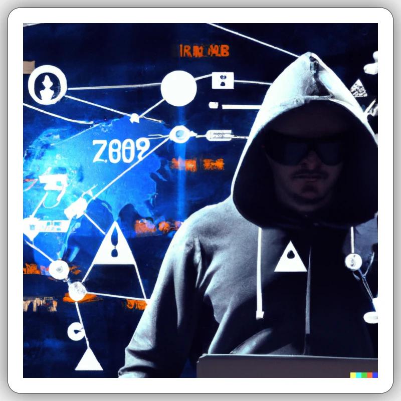cyber attack - Sticker Größe S (10 x 10 cm) - Mattweiß